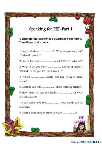 Speaking for pet-part 1