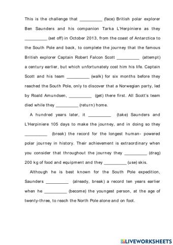 Past Simple, Past Cont., Past Perfect