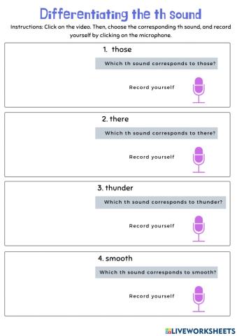 Differentiating the th sounds