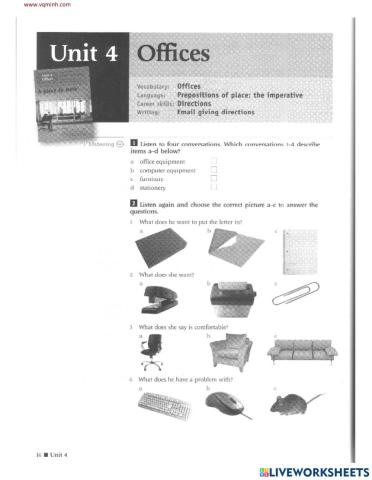 WORKBOOK-UNIT 4 -OFFICES SENA CENTRO DE COMERCIO By Milena Córdoba R.
