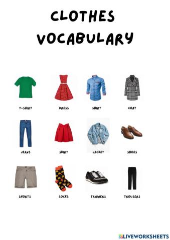 Clothes vocabulary