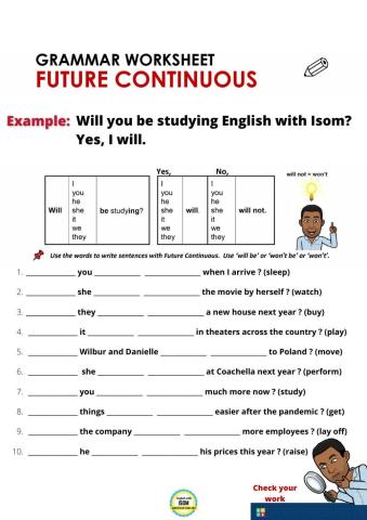 Future Continuous Questions