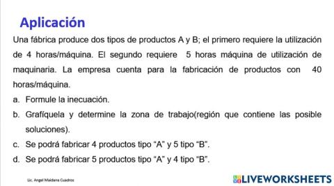 Gráfica de inecuaciones - problemas 1 A