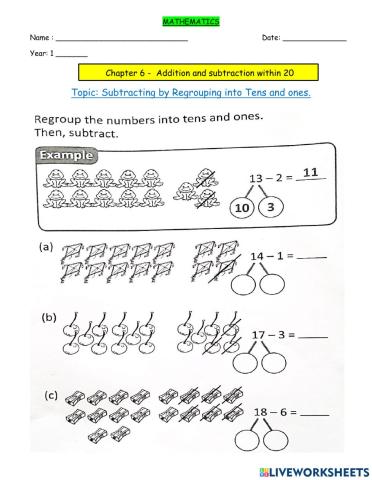 Chapter 6: Addition and Subtraction within 20