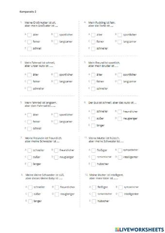 Komparativ - Sätze