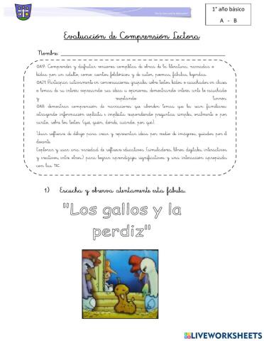 Evaluación comprensión lectora