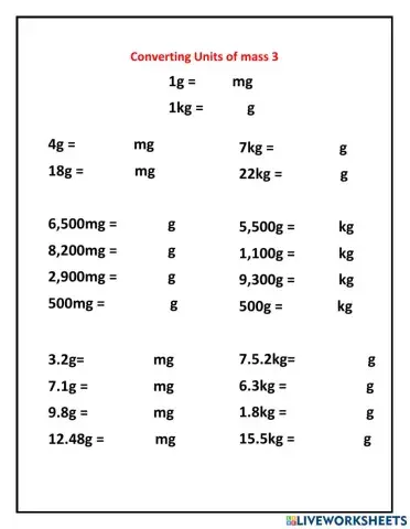 Converting units of mass 3