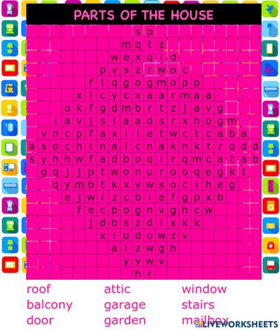 WORDSEARCH: Parts of the House