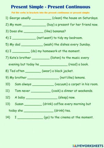 Present Simple Present Continuous