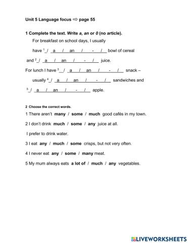 5th grade Unit 5 Test A grammar
