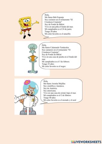 Bob Esponja presentaciones