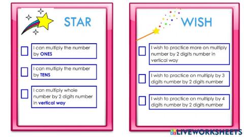 Star and Wish Multiply by 2 digits number in vertical way