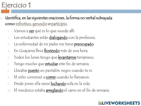 Formas no personales del Verbo (Verboides)