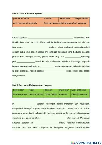 Sinopsis sejambak bakti  bab 1-3