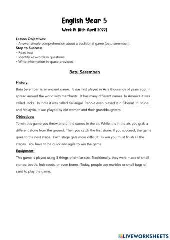 Reading Comprehension