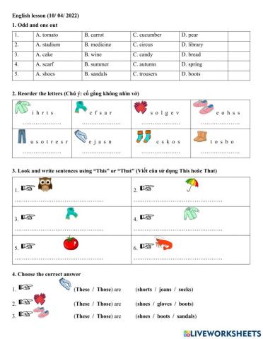 Group 4.2 - Clothes cont. + These Those