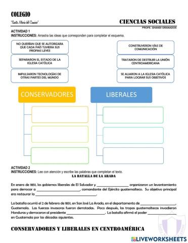 Conservadores y liberales en centroamérica