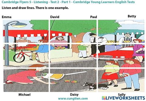 Cambridge Flyers 5 - Test 2 - Listening - Part 1 - Cambridge Young Learners English Tests
