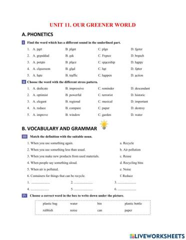 E6 U11. OUR GREENER WORLD- big 4