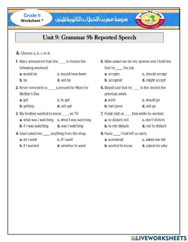 Reported Speech Revision