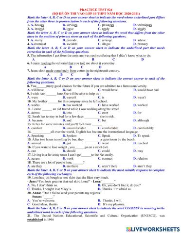 Ôn thi vào 10 - đề 24- 40tn