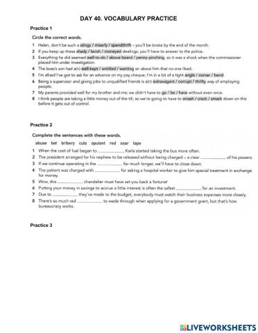 Day 40 Vocabulary