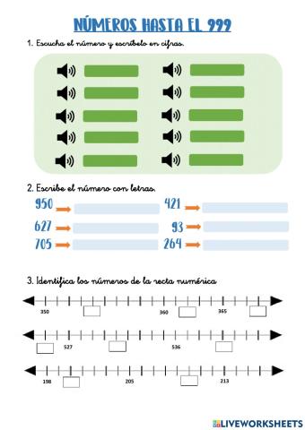 Números hasta el 999