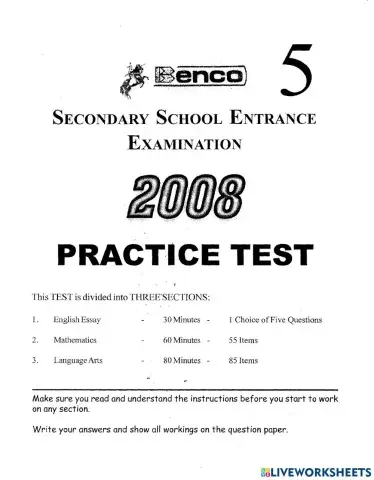 Practice Paper Mathematics