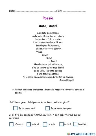 Poema de Joana Raspall Xuta, xuta