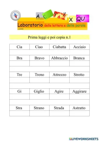 Prima leggi e poi copia n.1