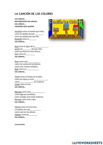 Los colores. Canción