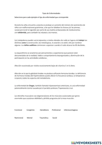 Tipos de enfermedades