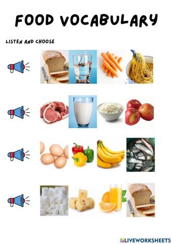 Food vocabulary practice