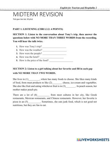 Mid term Revision (TADLKSCB2)