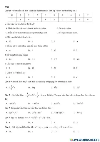 Đề thi HK2 toán 7 1718