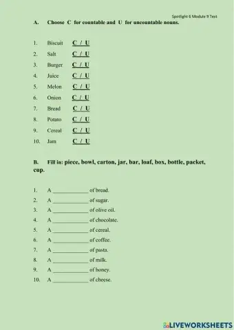 Spotlight 6 Module 9 Test