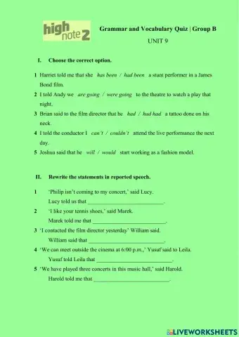 Unit 9 Art lovers Group B