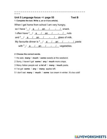 5th grade unit 5 test b
