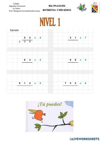 Multiplicaciones Nivel 1