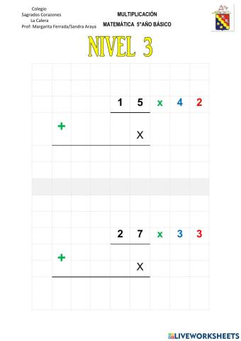 Multiplicaciones Nivel 3