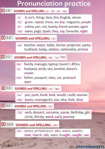 Pronunciation practice part 1