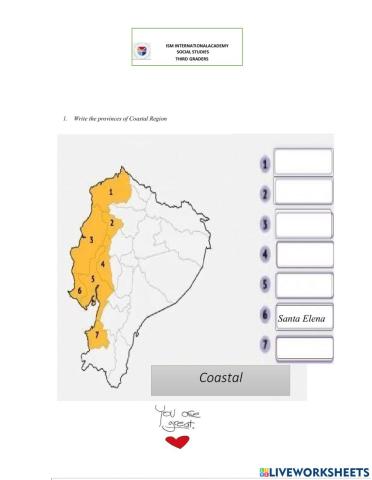 Coastal Region provinces