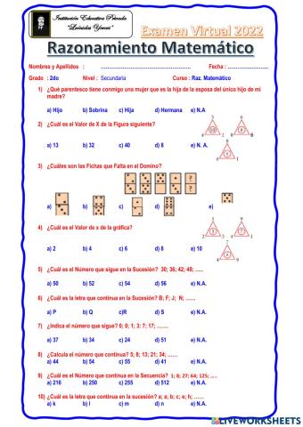 Razonamiento Matemático 2do