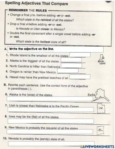 Spelling Adjectives that compare