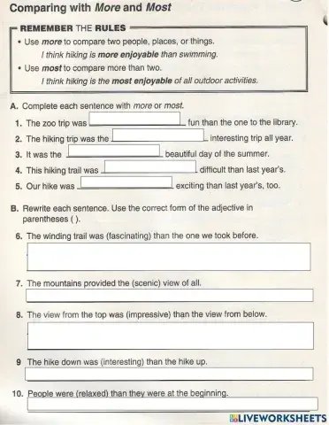 Comparing with more and most