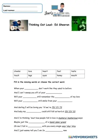 Thinking Out Loud- Ed Sheeran