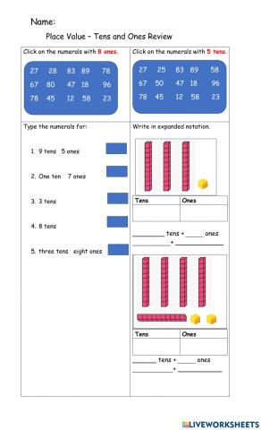 Place Value (Tens and Ones) Reviews