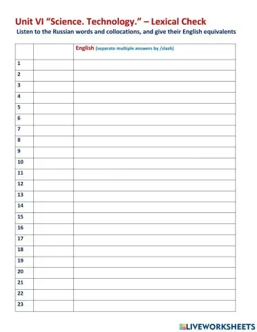 Unit 6- lexical check