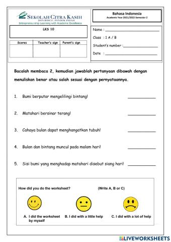 LKS 10 Bahasa Indonesia