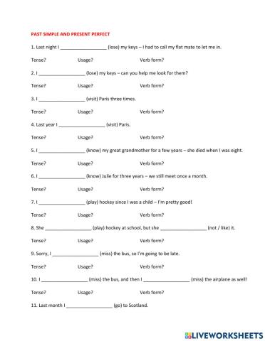 Present perfect and past simple